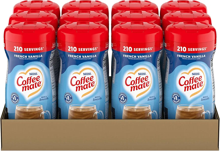 Nestle Coffee mate Coffee Creamer, French Vanilla, Non Dairy Powder Creamer, 15 oz Canister (Pack of 12)