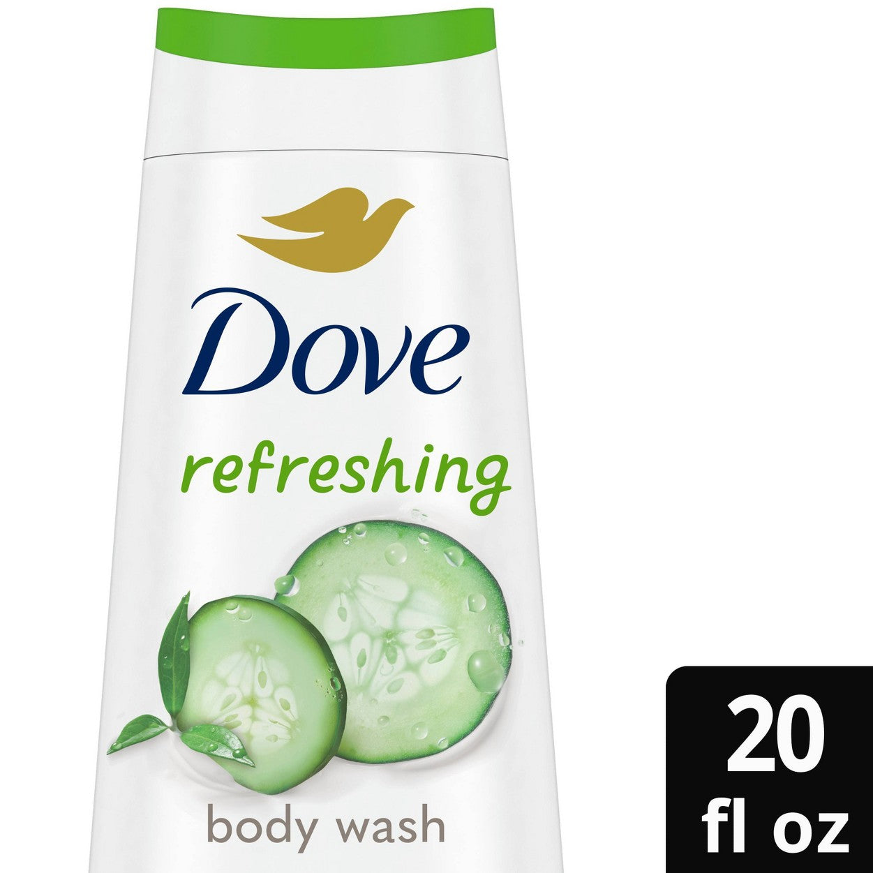 Dove Refreshing Body Wash Cucumber and Green Tea Cleanser, 20 oz