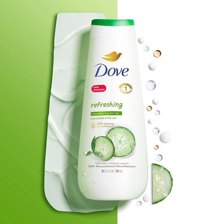 Dove Refreshing Body Wash Cucumber and Green Tea Cleanser, 20 oz