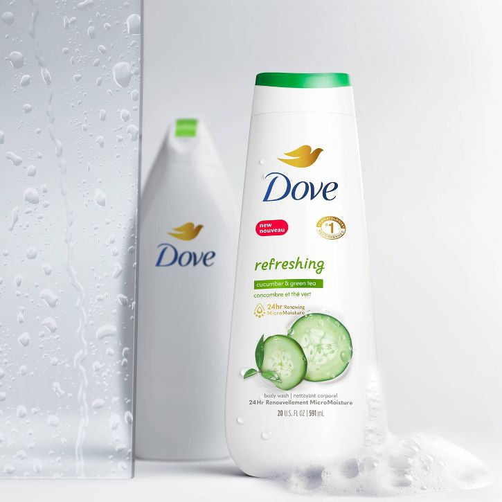 Dove Refreshing Body Wash Cucumber and Green Tea Cleanser, 20 oz