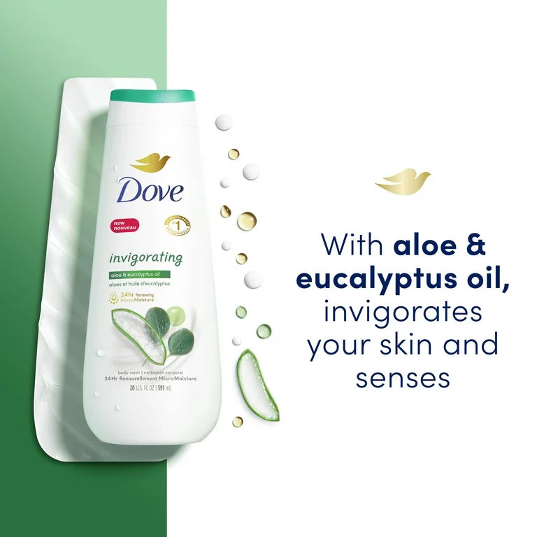 Dove Invigorating Liquid Body Wash Aloe & Eucalyptus Scent, 20 oz